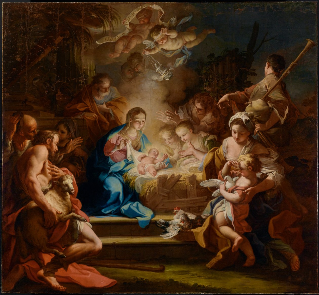 Adoracja pasterzy autorstwa Sebastiano Conca