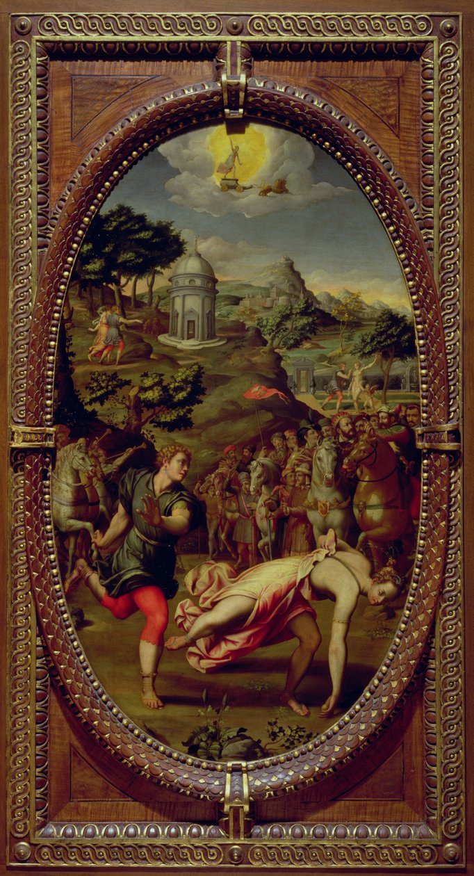 Atalanta i Hippomenes, 1572 (olej na łupku) autorstwa Sebastiano Marsili
