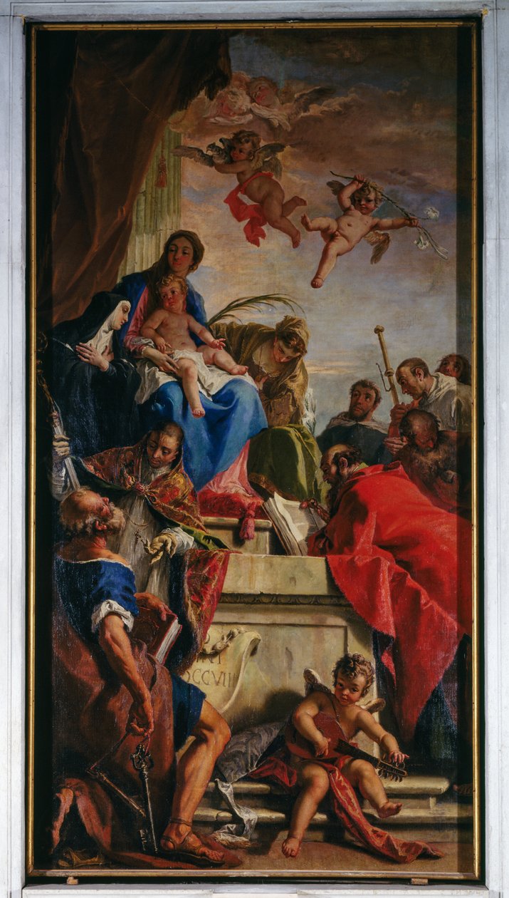 Matka Boża intronizowana ze świętymi autorstwa Sebastiano Ricci