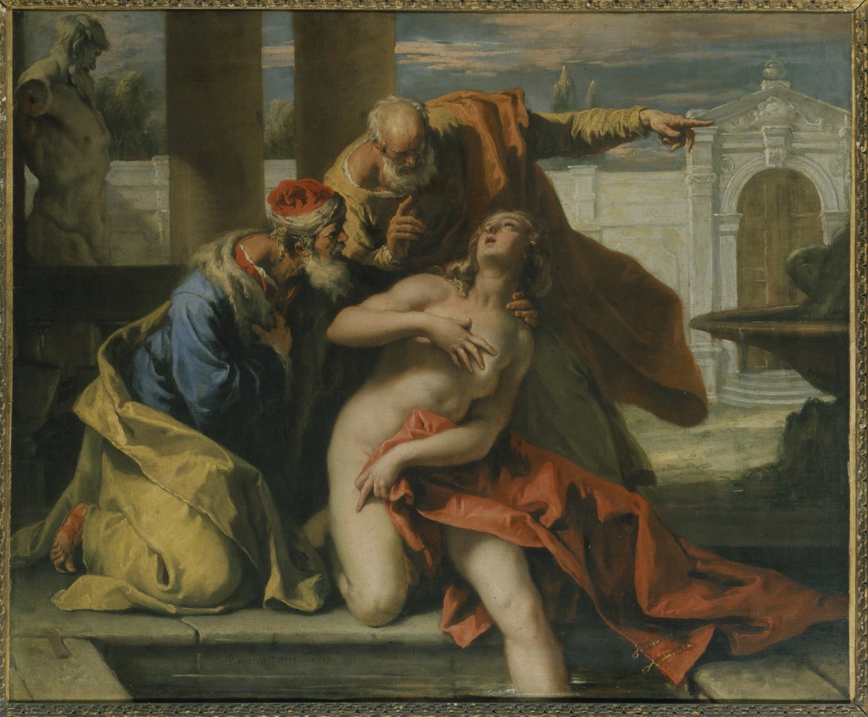 Susannah i starsi (olej na płótnie) autorstwa Sebastiano Ricci