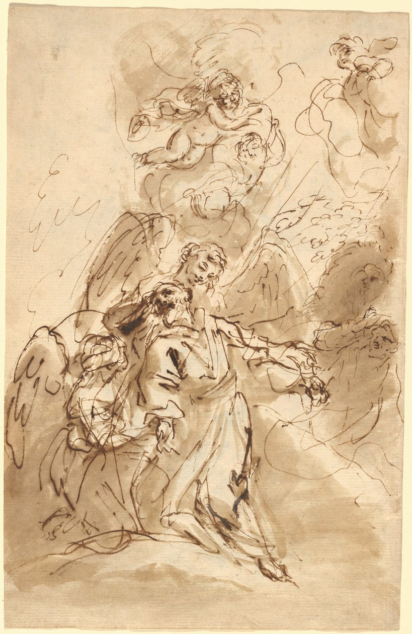 Ekstaza św. Franciszka [recto] autorstwa Sebastiano Ricci