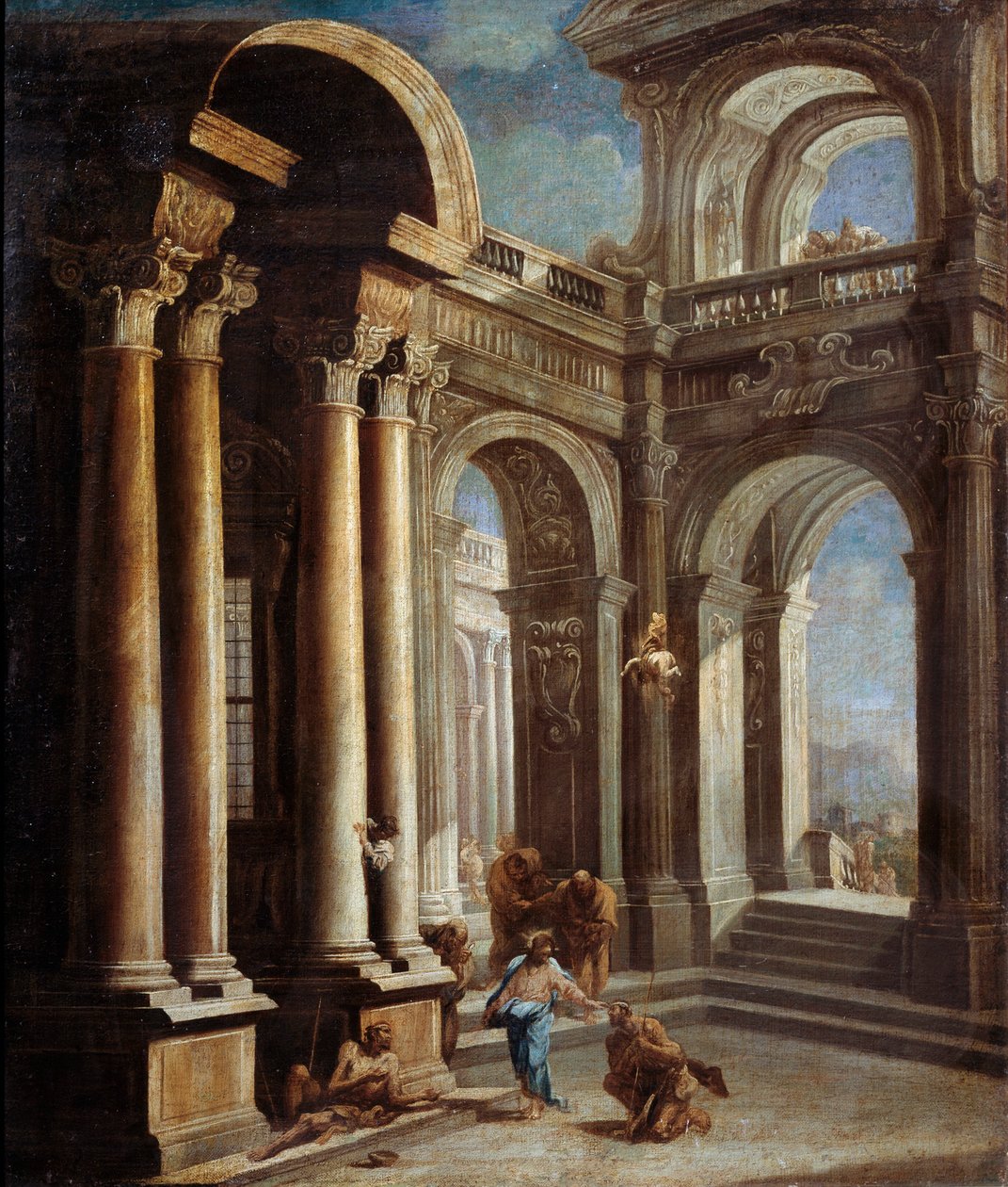Uzdrowienie niewidomego z Jerycha”. autorstwa Sebastiano Ricci