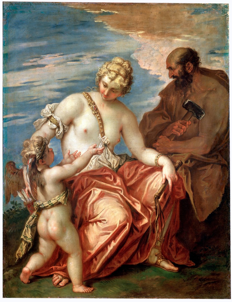 Wenus, Wulkan i Kupidyn, XVIII wiek autorstwa Sebastiano Ricci