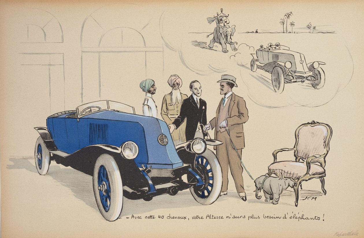 Karykatura Maharadży Jagatjita Singha z Kapurthali, 1923 autorstwa Sem