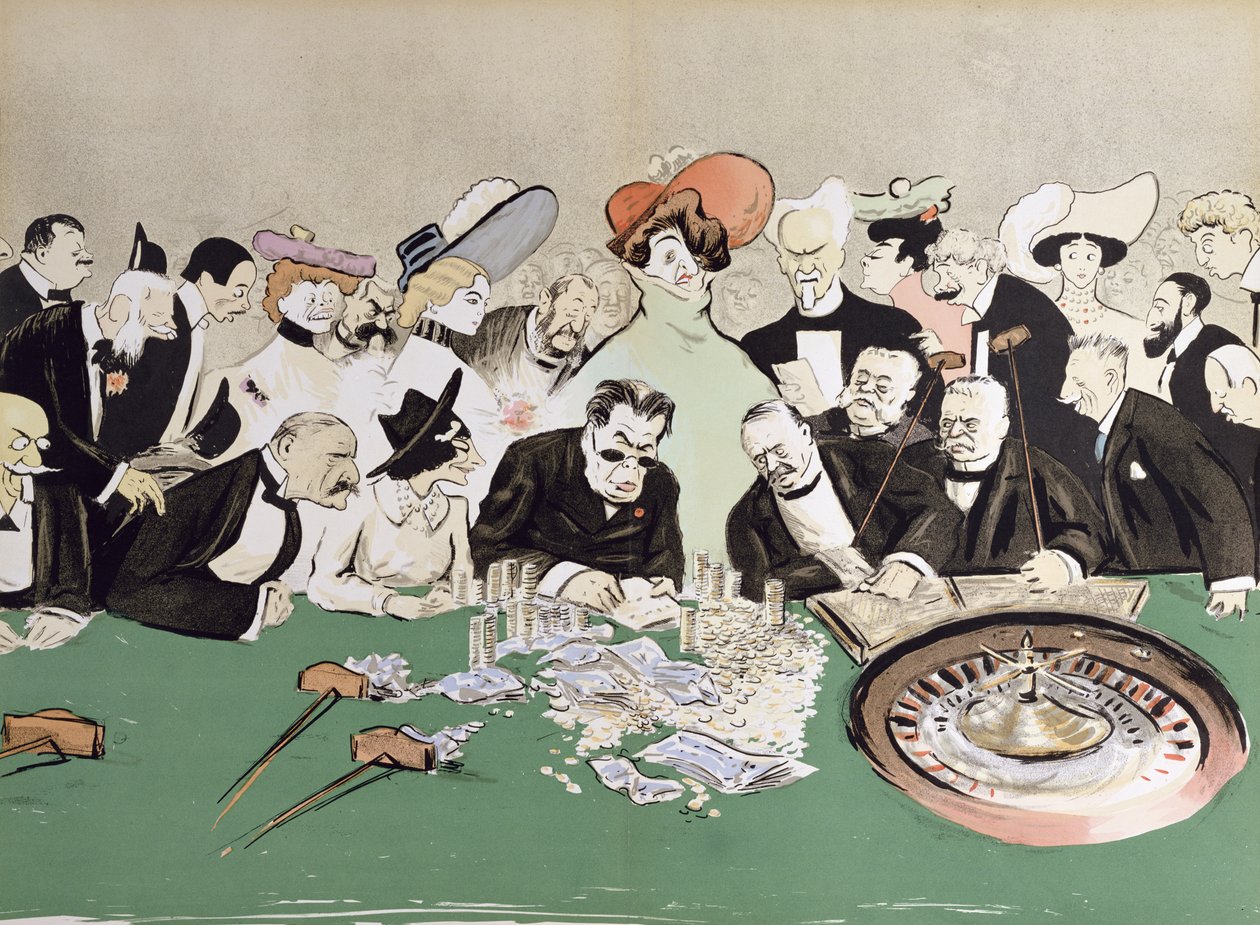 Hazardziści w kasynie w Monte-Carlo. ok. 1910 r. autorstwa Sem