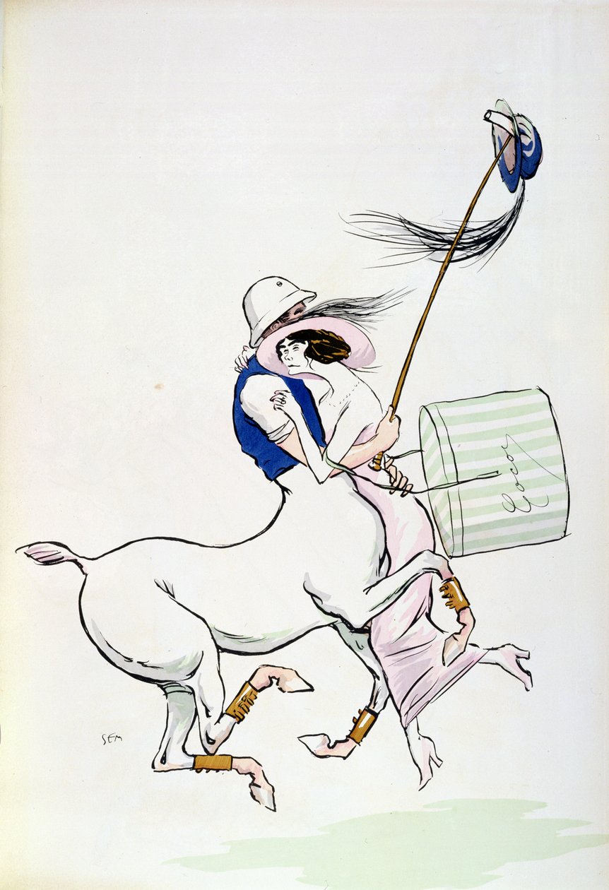Tangoville sur Mer, karykatura Coco Chanel (1883-1971) tańczącej z Arthurem 