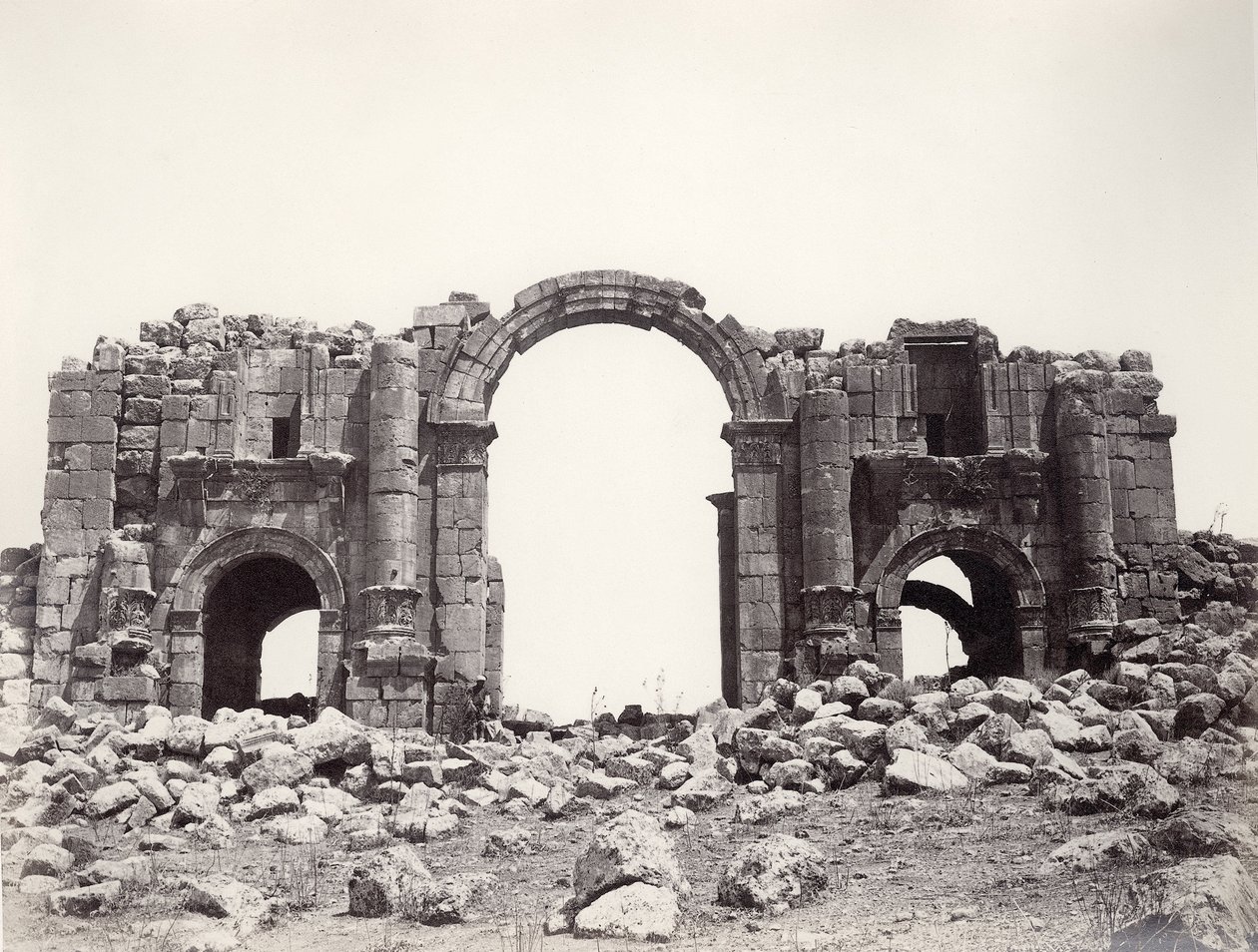 Łuk Hadriana w Jerash, 1867 autorstwa Sergeant Henry Phillips