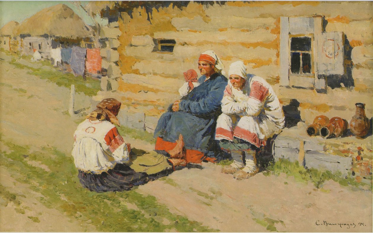 Czekając w słońcu, 1894 autorstwa Sergei Arsenevich Vinogradov