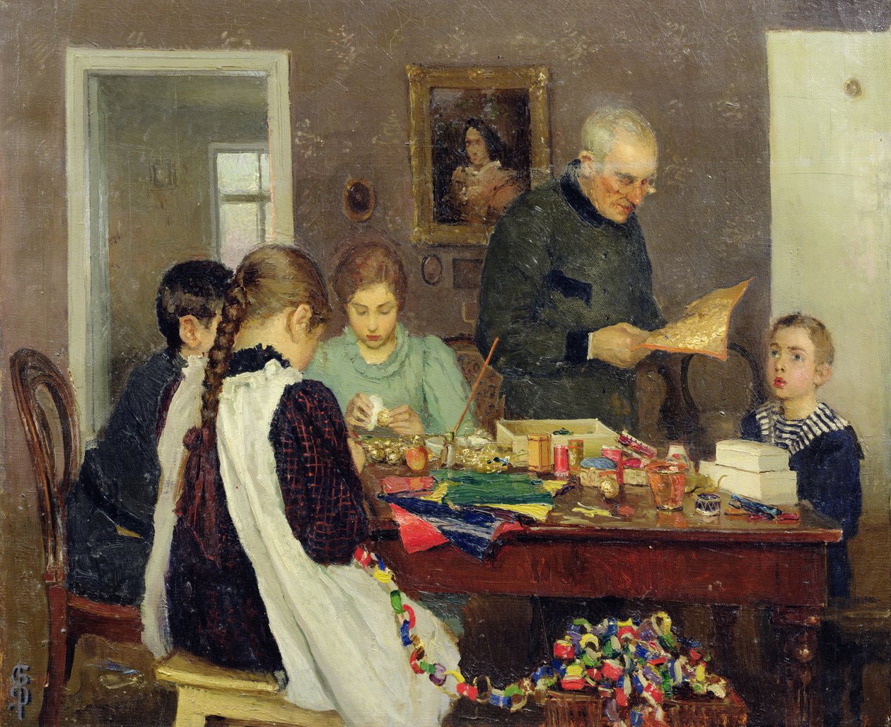 Przygotowanie do Bożego Narodzenia, 1896 autorstwa Vasily Sergeyevich Dosekin
