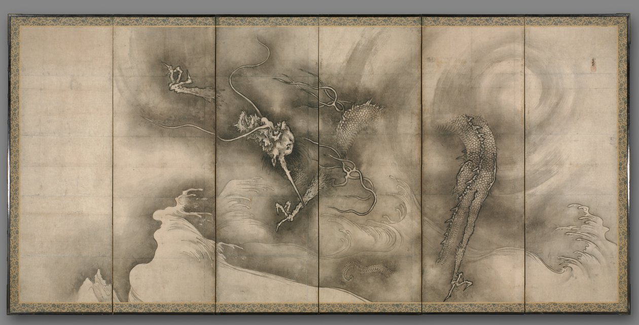 Smok i Tygrys, 1500s. autorstwa Sesson Shkei