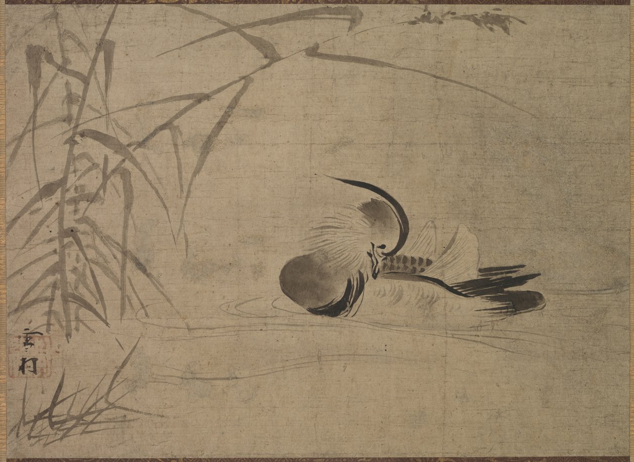Kaczka mandarynka, 1500s. autorstwa Sesson Shkei