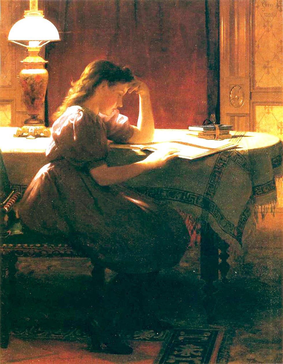 Praca domowa, 1895 autorstwa Seymour Joseph Guy