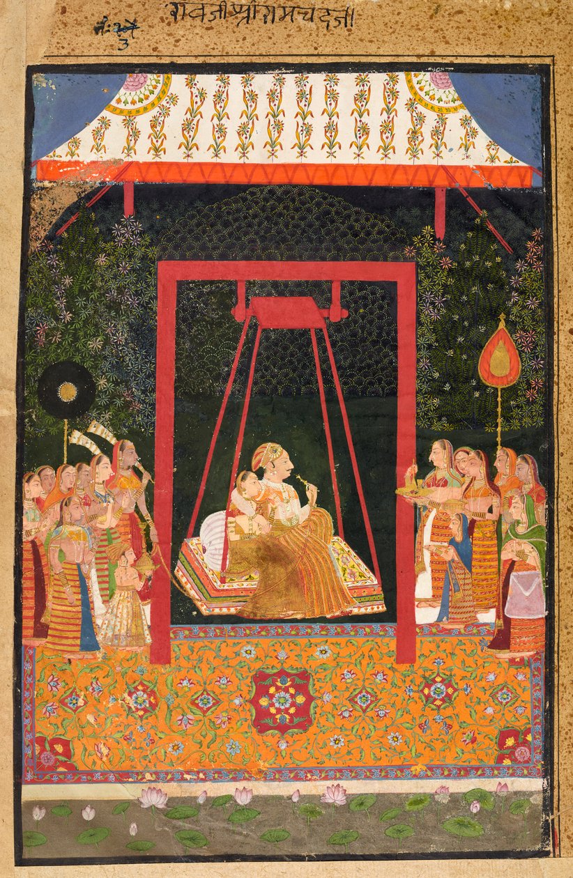 Rao Ram Chandra z Bedli na huśtawce autorstwa Shahji