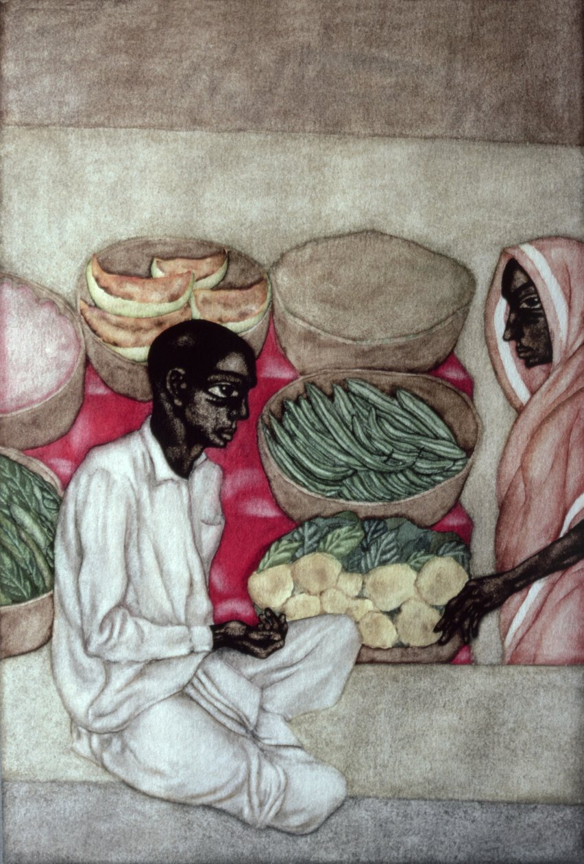 Ramchandra Sabjiwala, 1983 (wc na papierze) autorstwa Shanti Panchal