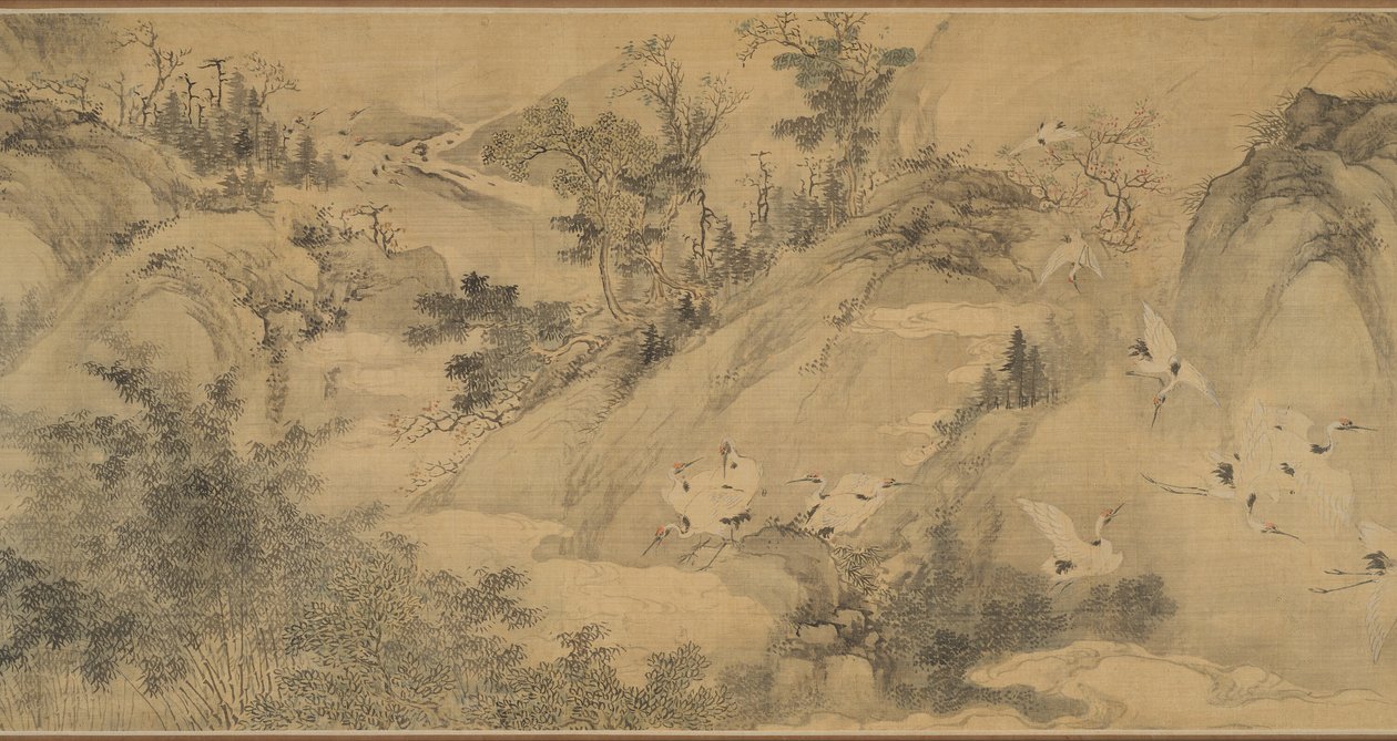 Sto żurawi 百鶴圖 autorstwa Shen Quan