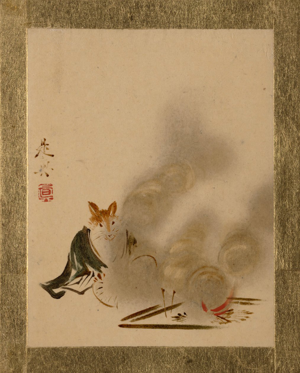 Fox przez Mystic Fire. autorstwa Shibata Zeshin