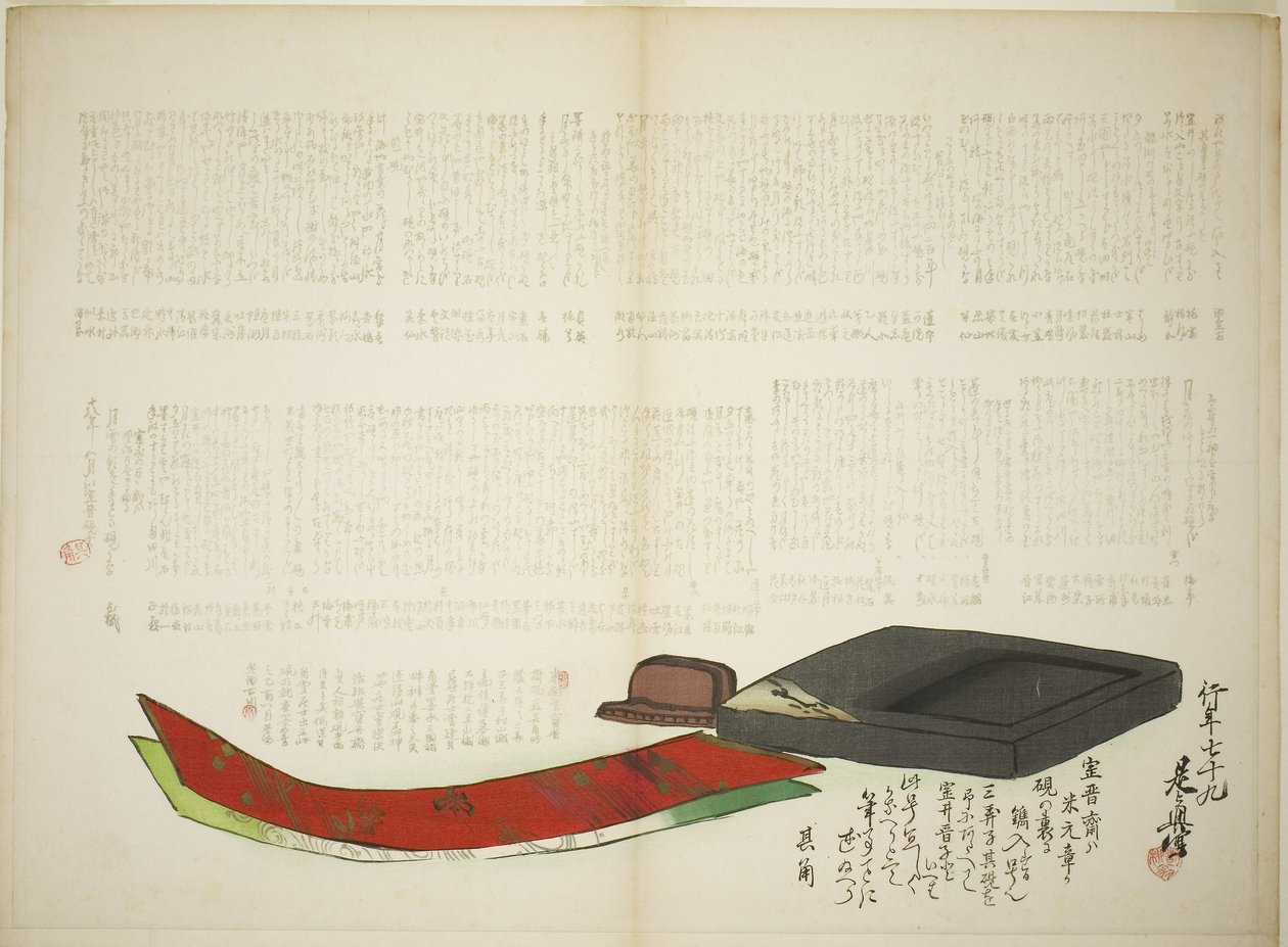 Warstwy poezji Kikaku autorstwa Shibata Zeshin