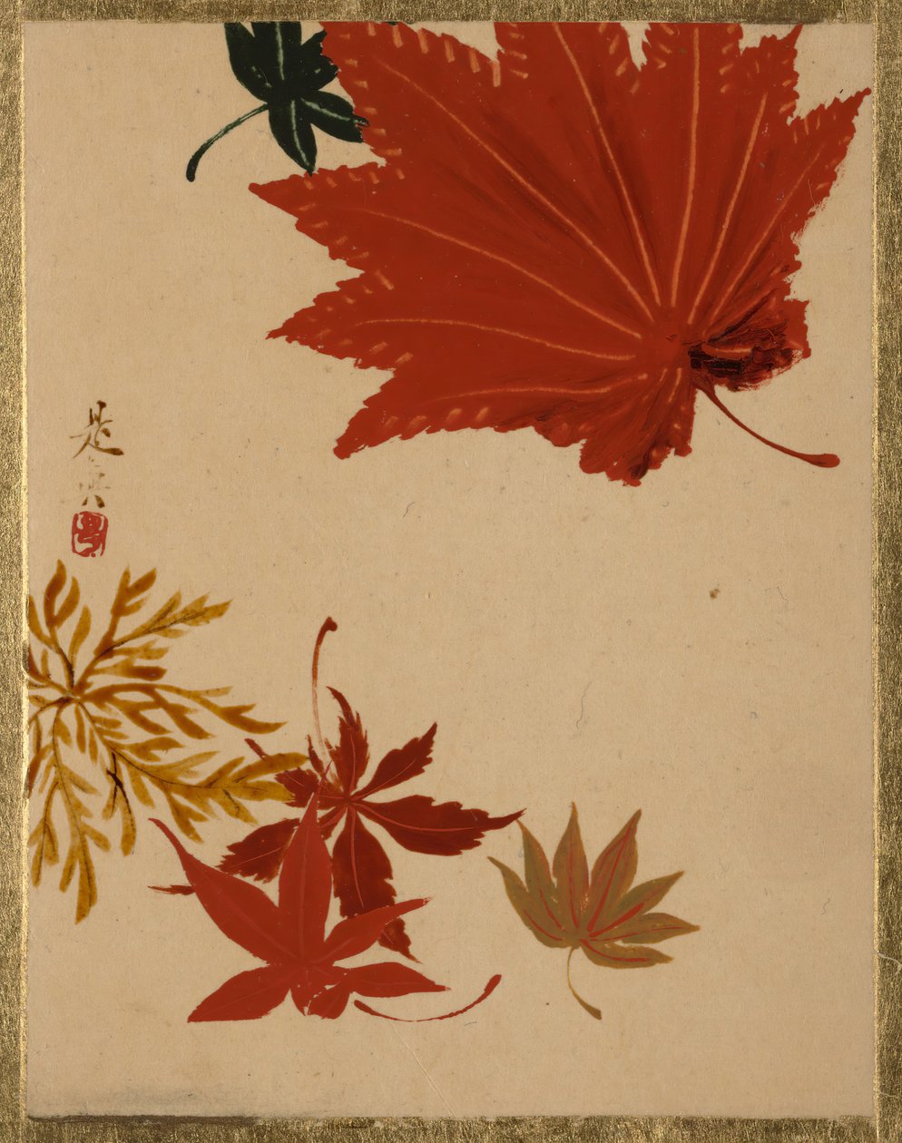 Liście klonu. autorstwa Shibata Zeshin