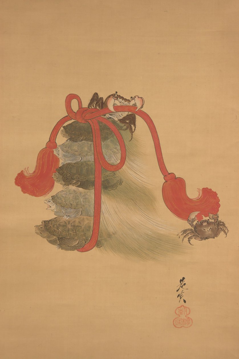 Żółwie i Kraby, XIX wiek. autorstwa Shibata Zeshin