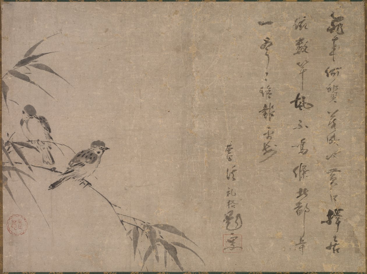 Wróble i Bambus autorstwa Shiken Saidō