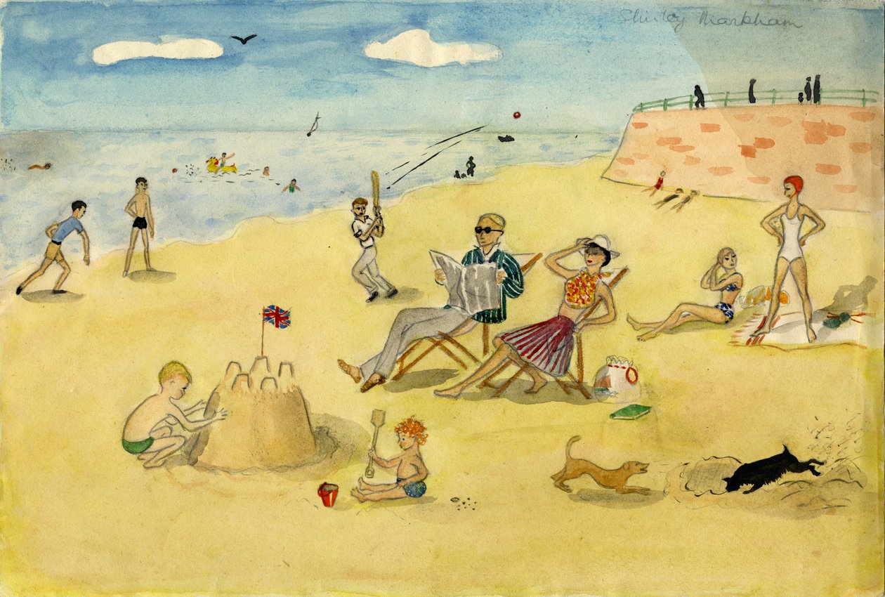 Scena na plaży, ok. 1946. autorstwa Shirley Markham