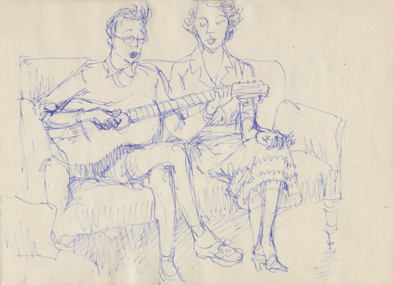 Para z gitarą, ok. 1950. autorstwa Shirley Markham