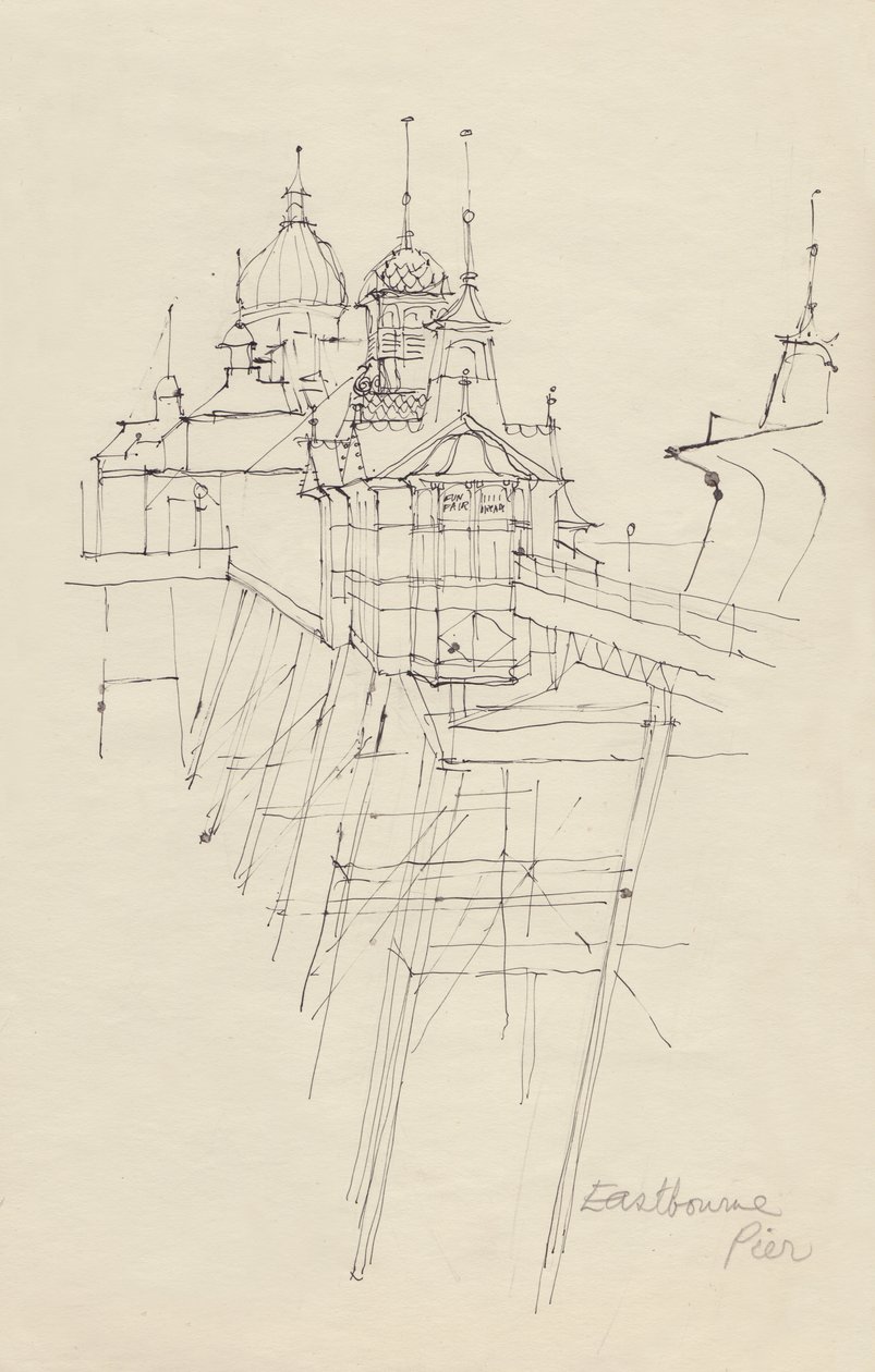 "Molo Eastbourne", ok. 1950. autorstwa Shirley Markham
