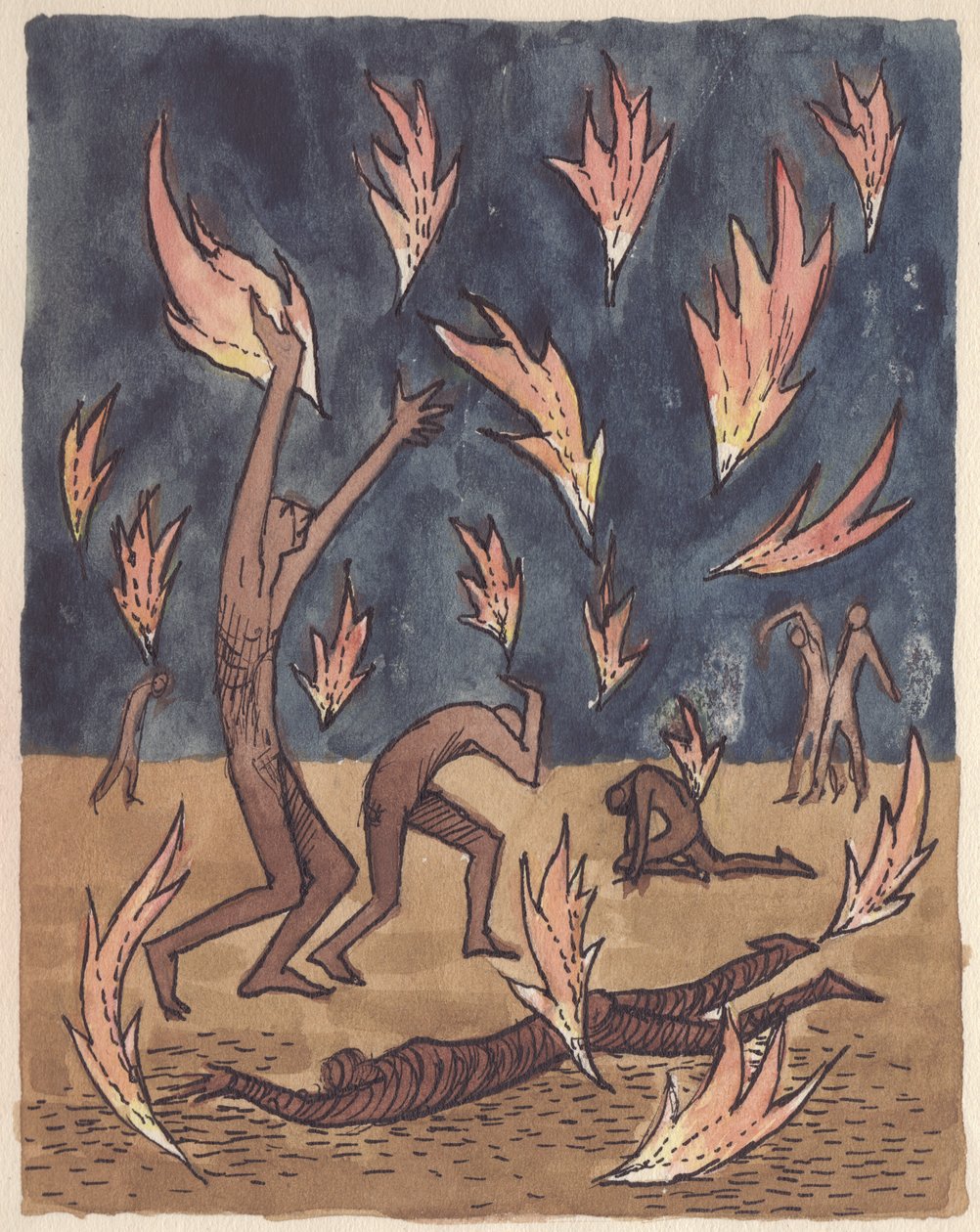 Padające płomienie, 1951. autorstwa Shirley Markham