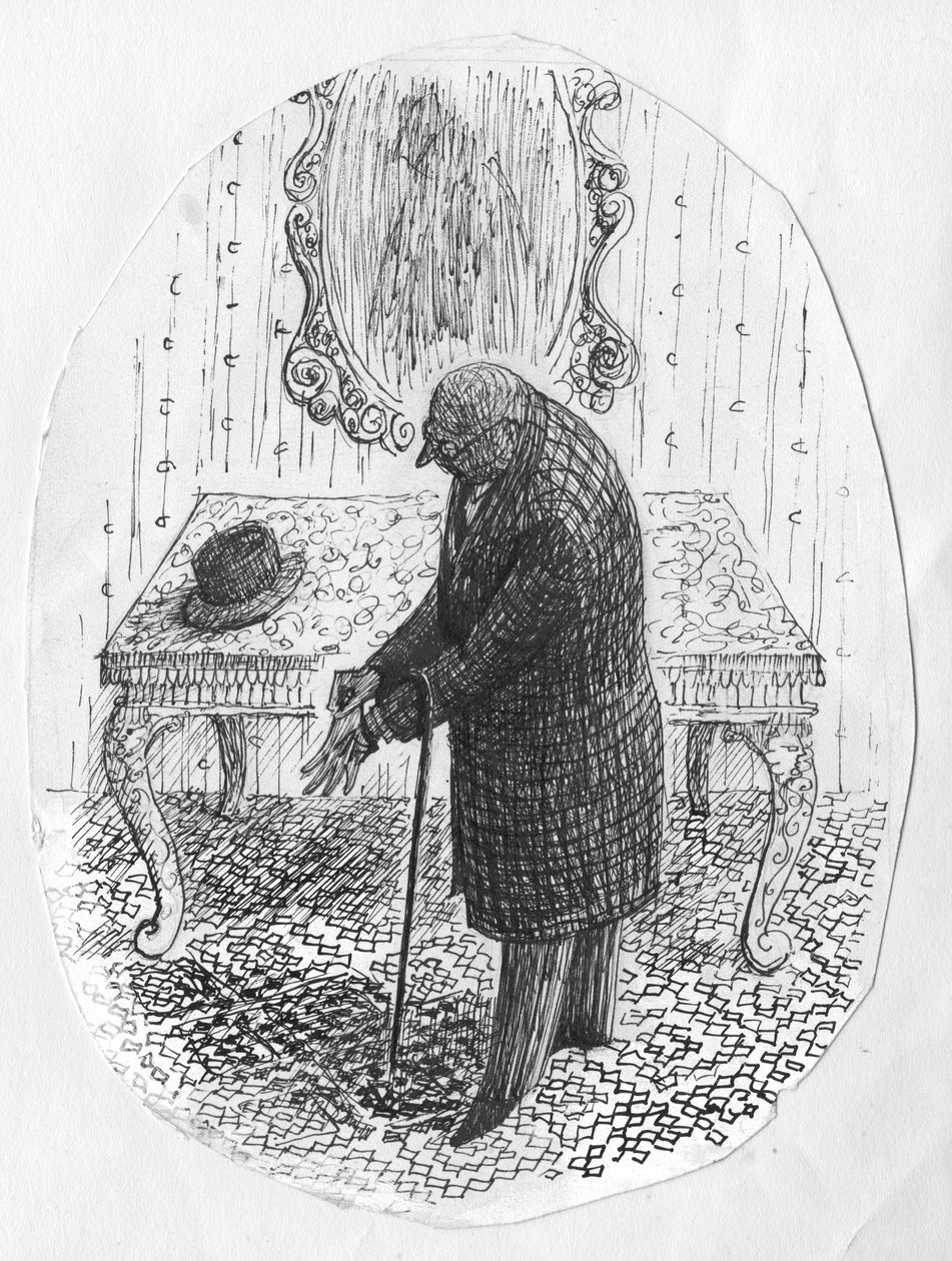 Mężczyzna zdejmujący rękawiczki, 1952. autorstwa Shirley Markham