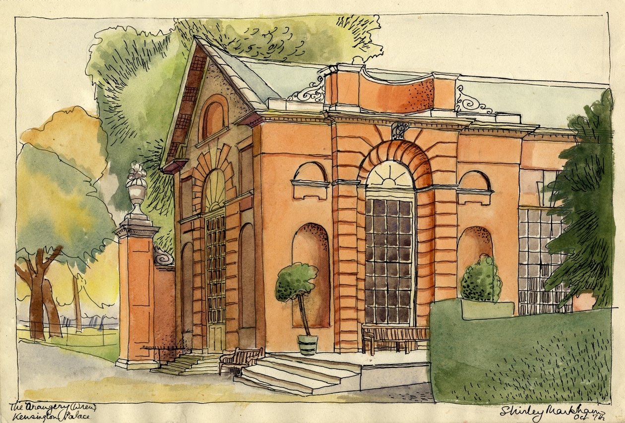 „Oranżeria, Pałac Kensington”, ok. 1950. autorstwa Shirley Markham