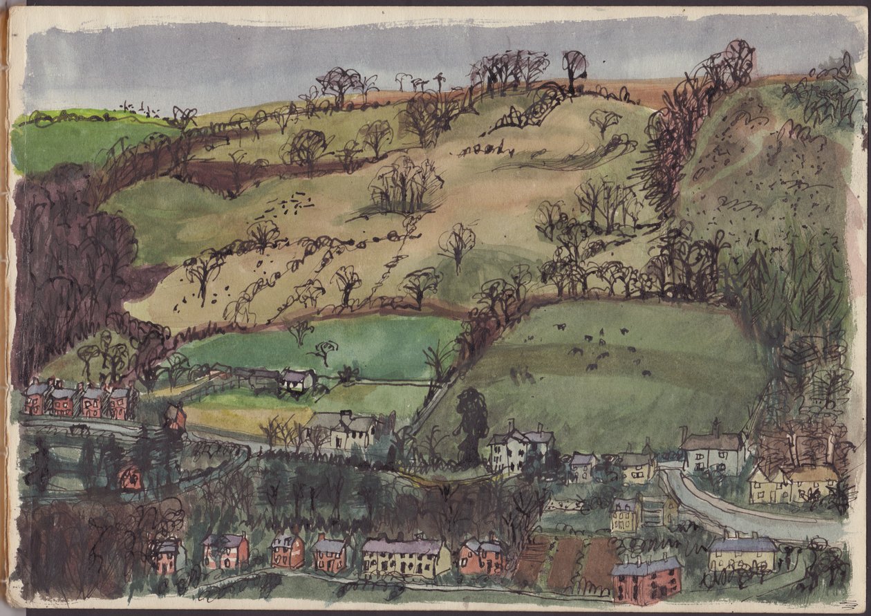 Wieś i pola, ok. 1950. autorstwa Shirley Markham