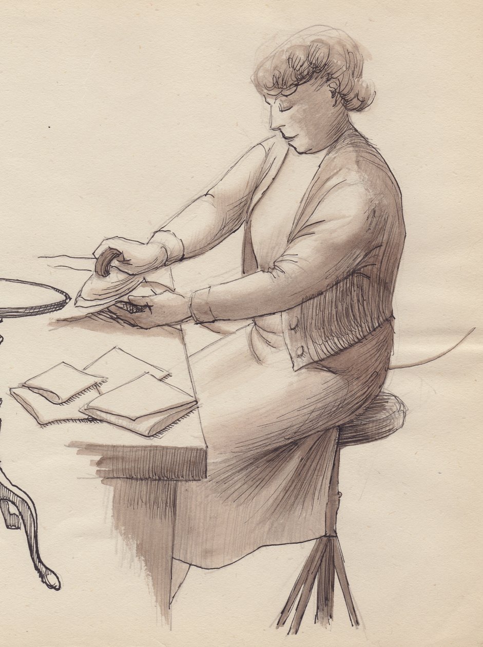 Prasująca kobieta, 1951. autorstwa Shirley Markham