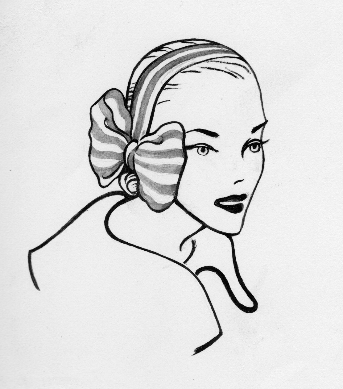 Kobieta z kokardą, ok. 1950 r. autorstwa Shirley Markham