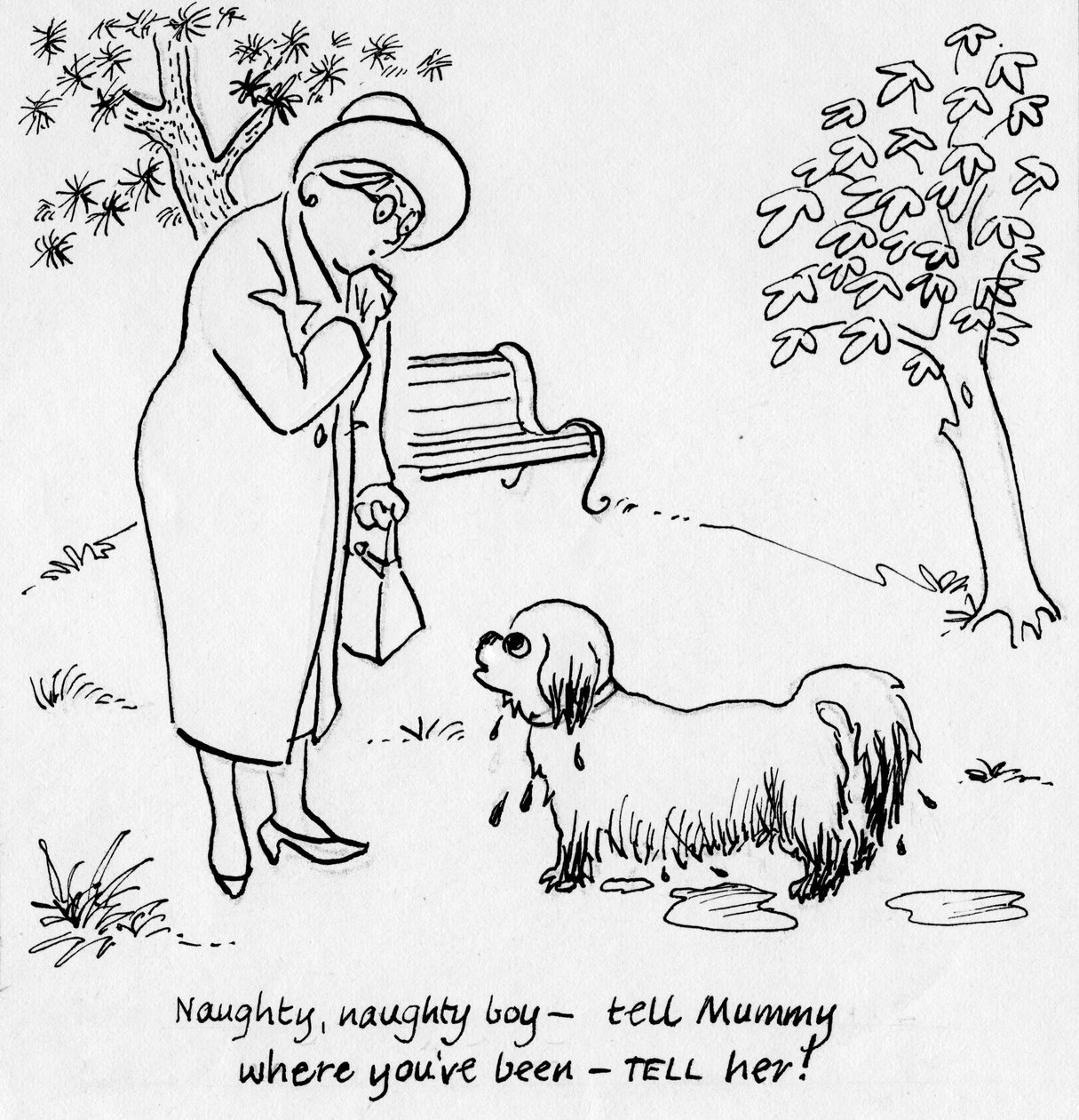 Kobieta z psem, ok. 1950. autorstwa Shirley Markham