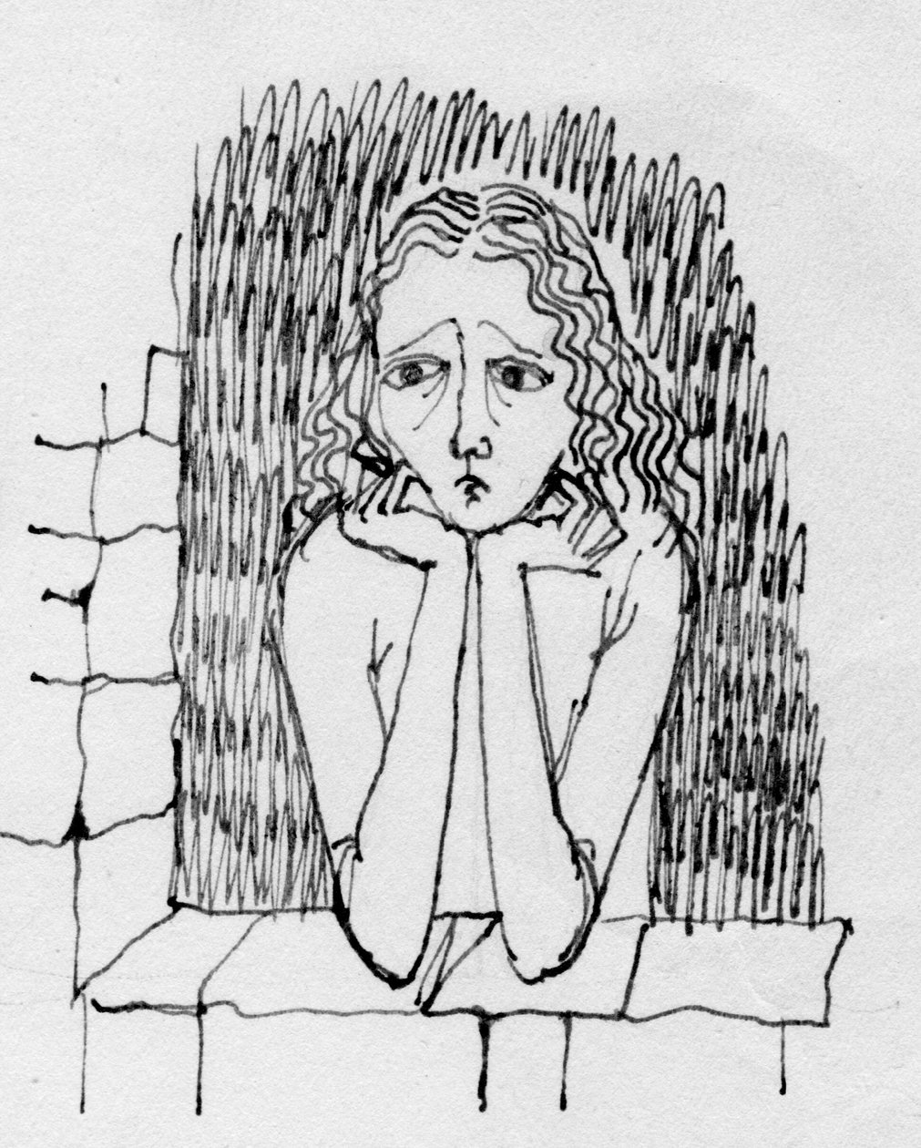 Zmartwiona kobieta, ok. 1950. autorstwa Shirley Markham