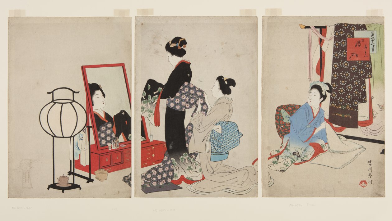 Listopad, ślub (Sonojuichi Yomeiri) (kolorowy drzeworyt) autorstwa Shuntei Miyagawa