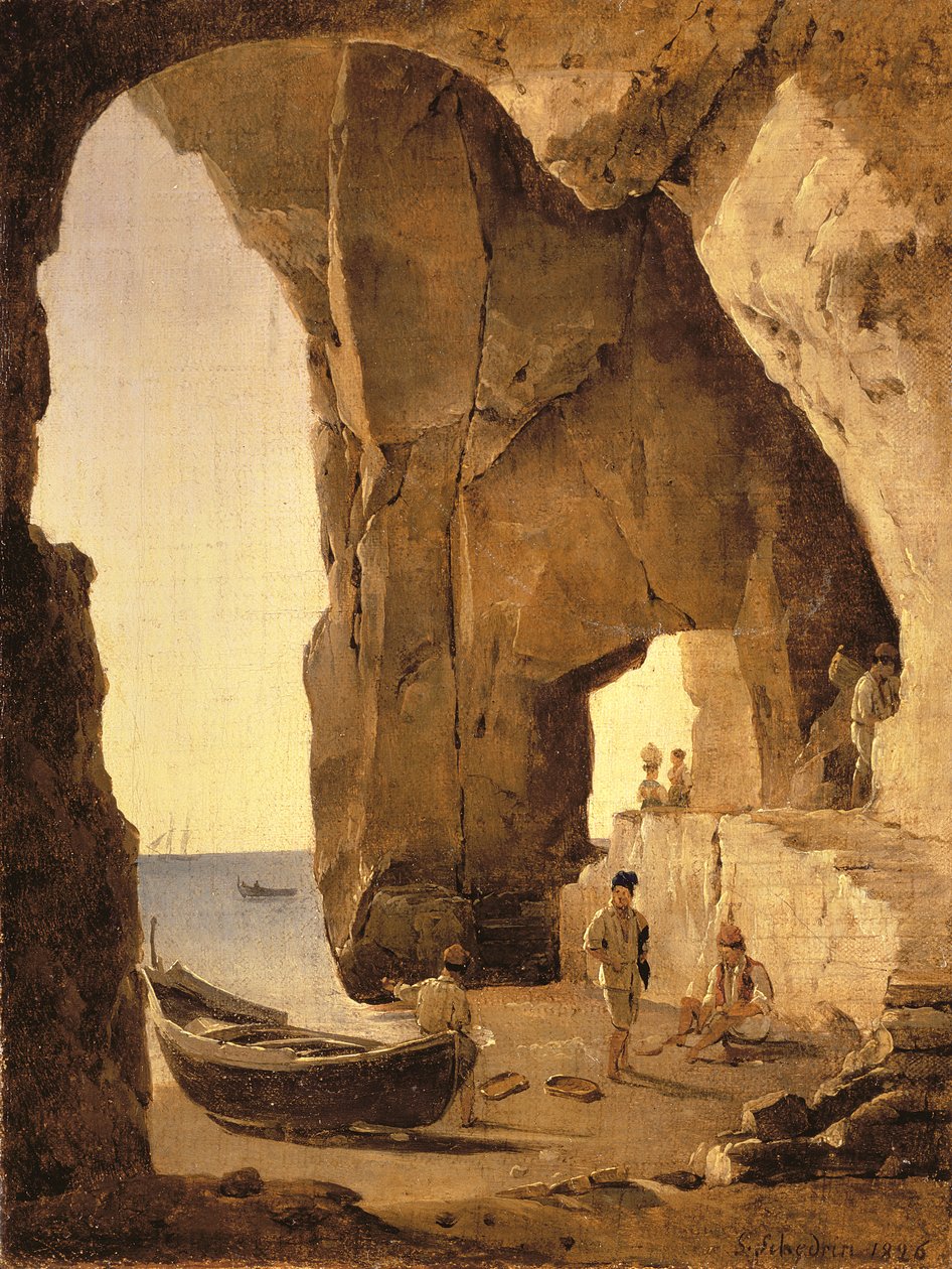 Jaskinia w Sorrento, 1826 autorstwa Silvestr Fedosievich Shchedrin