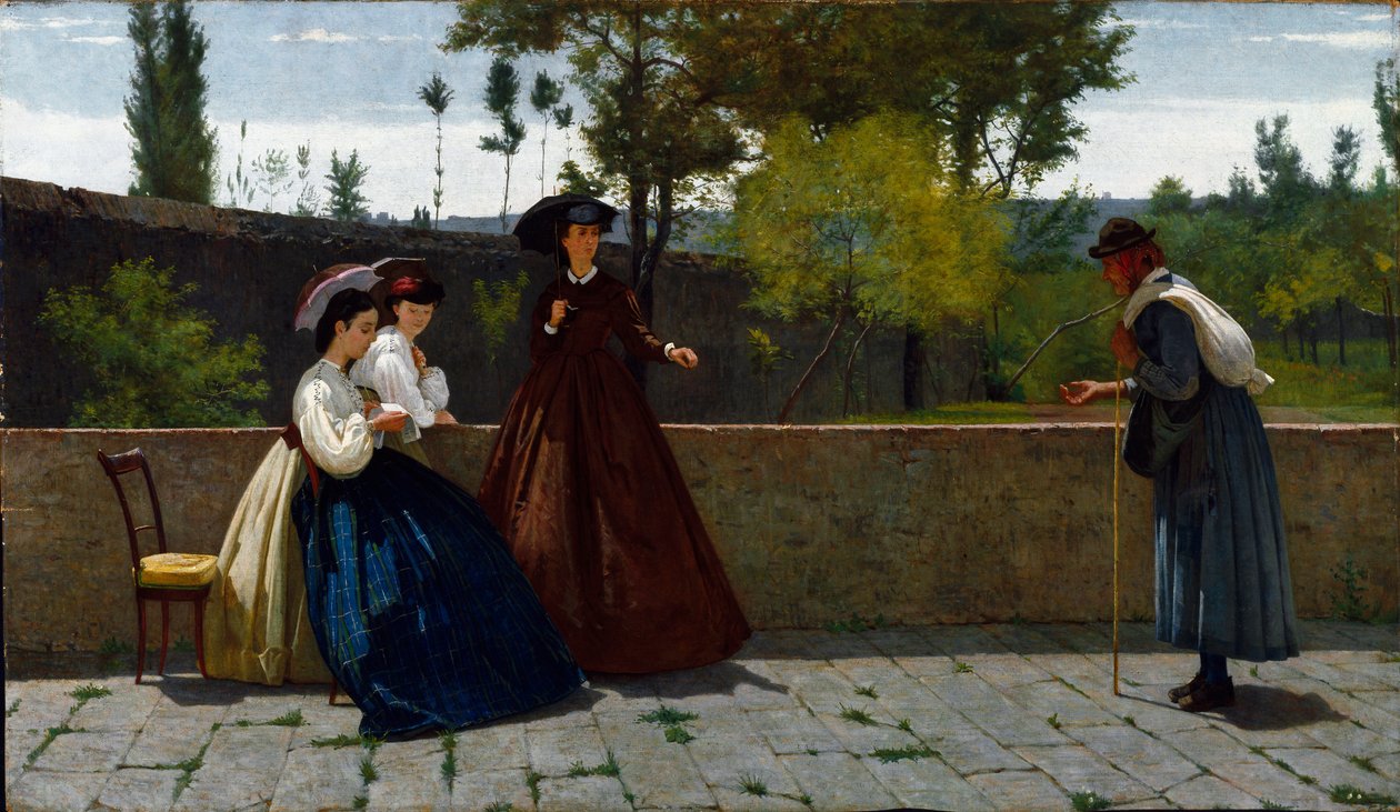 Jałmużnę (malarstwo autorstwa Silvestro Lega