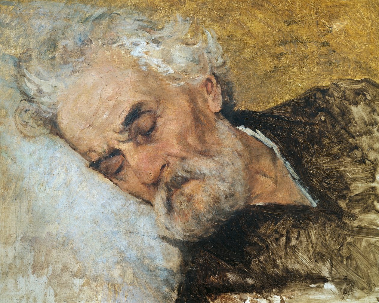 Giuseppe Mazzini umierający, Silvestro Lega (1826-1895) autorstwa Silvestro Lega