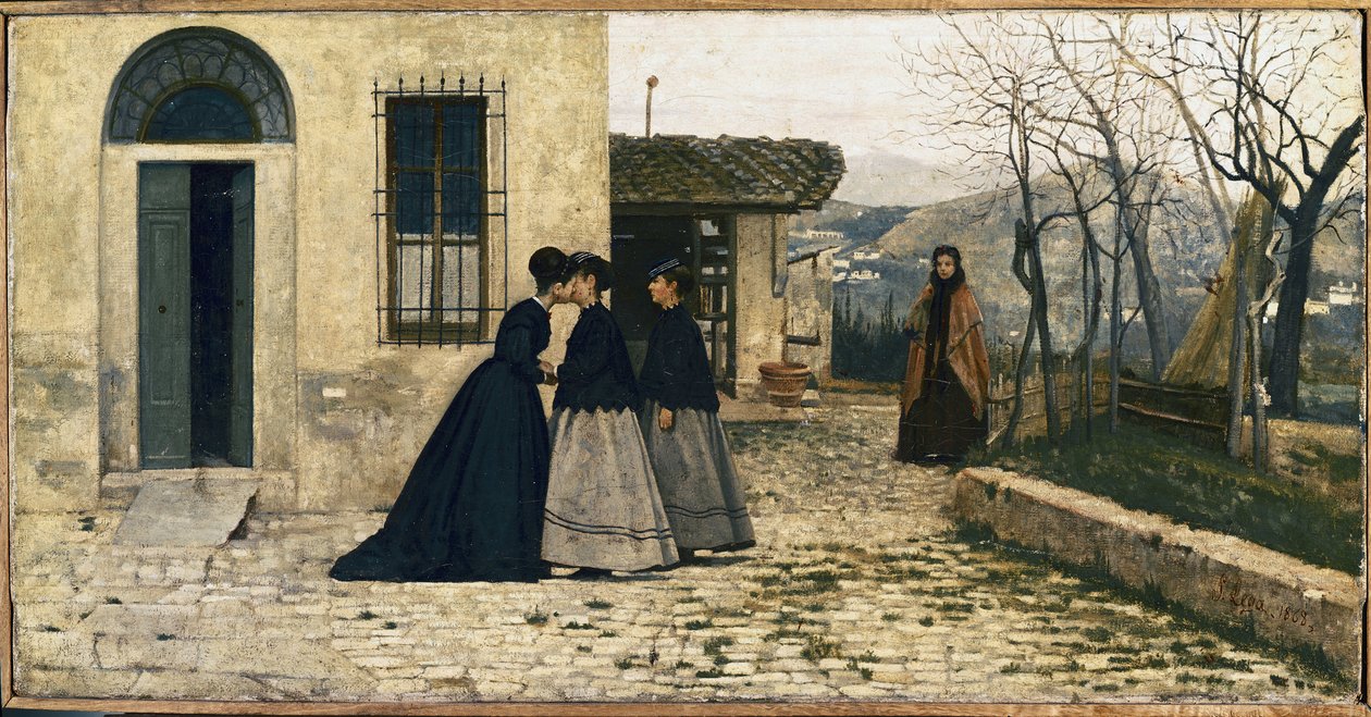 Wizyta (olej na płótnie) autorstwa Silvestro Lega