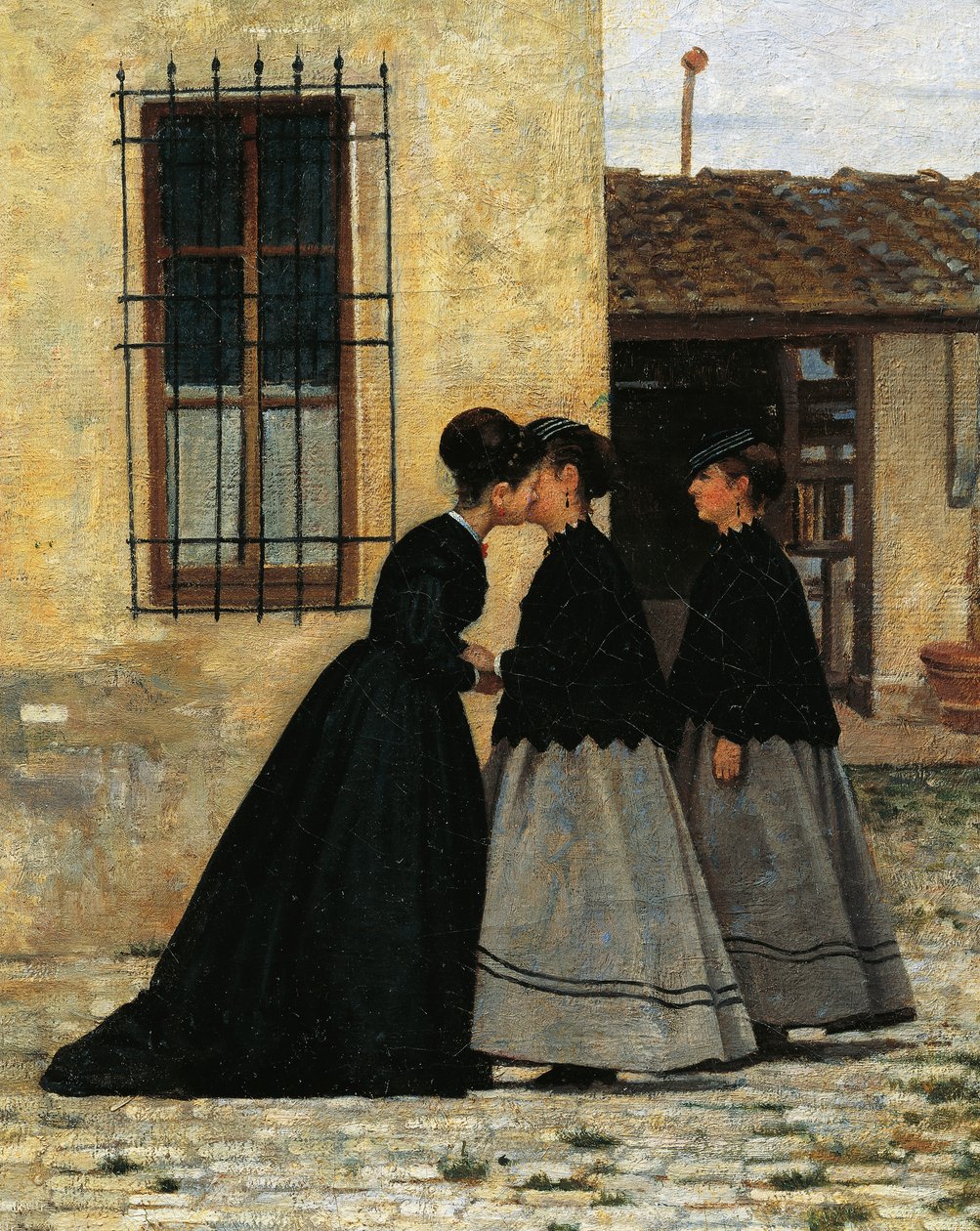 Wizyta, Silvestro Lega, detal autorstwa Silvestro Lega