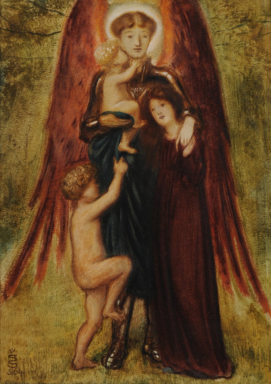Św. Michał Dobrych Dzieci, 1864 (wc na papierze) autorstwa Simeon Solomon