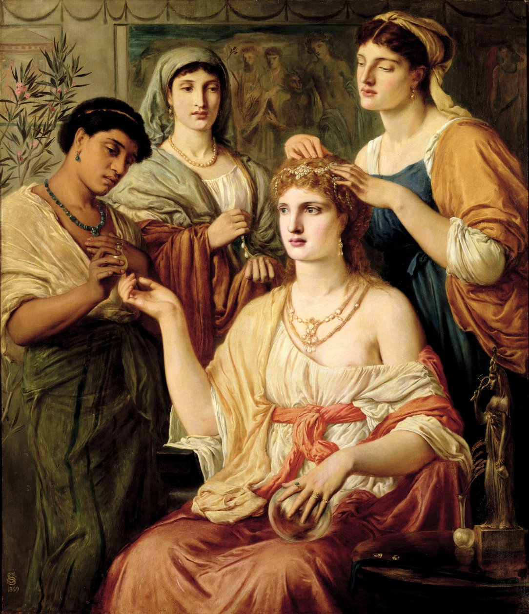 Toaleta rzymskiej damy, 1869 autorstwa Simeon Solomon