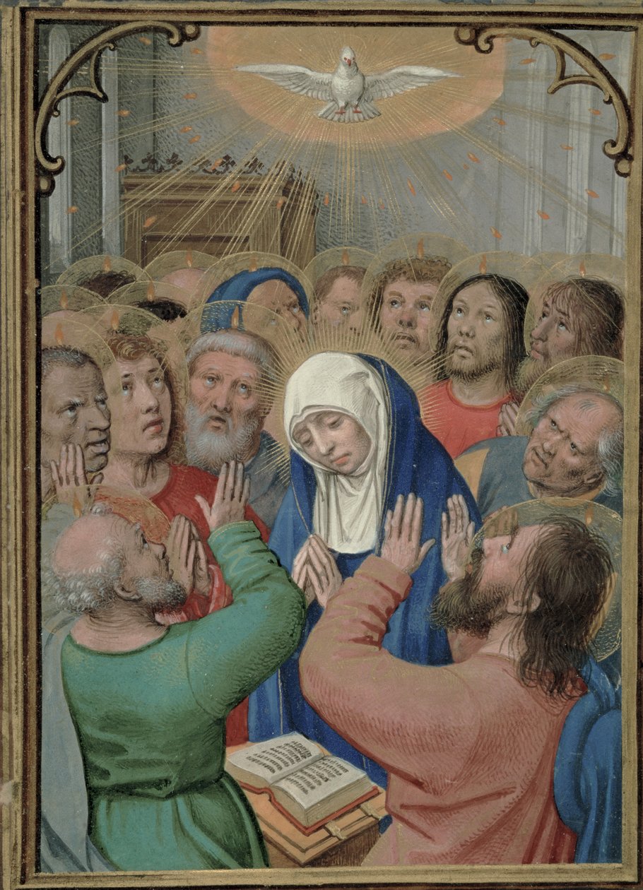 1,99 fol.42v Pięćdziesiątnica, c.1530 autorstwa Simon Bening