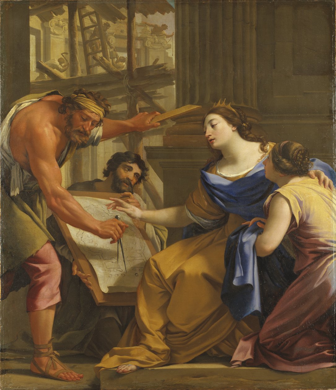 Artemizja budująca mauzoleum, ok. 1640 autorstwa Simon Vouet