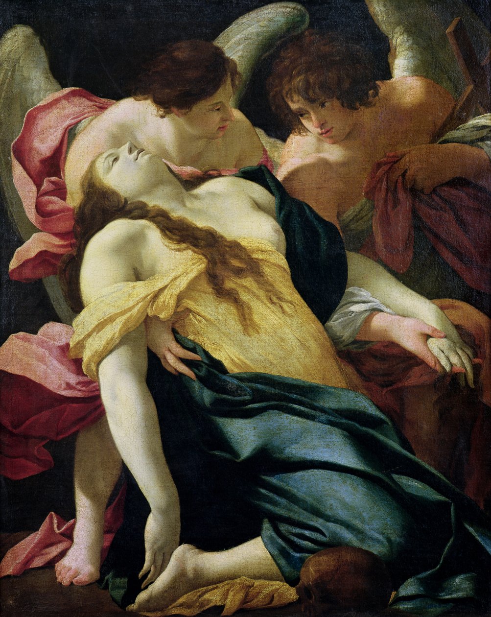 Maria Magdalena niesiona przez anioły autorstwa Simon Vouet