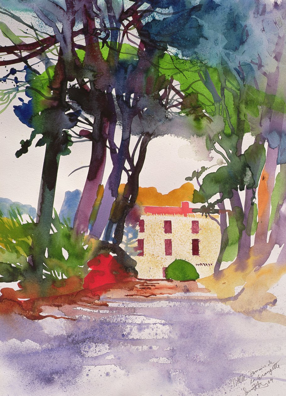Allee la Grangette, 2004 (waercolour) autorstwa Simon Fletcher