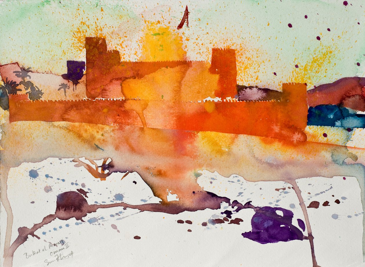 Birkat al Marez, Oman II, 2004 (akwarela) autorstwa Simon Fletcher