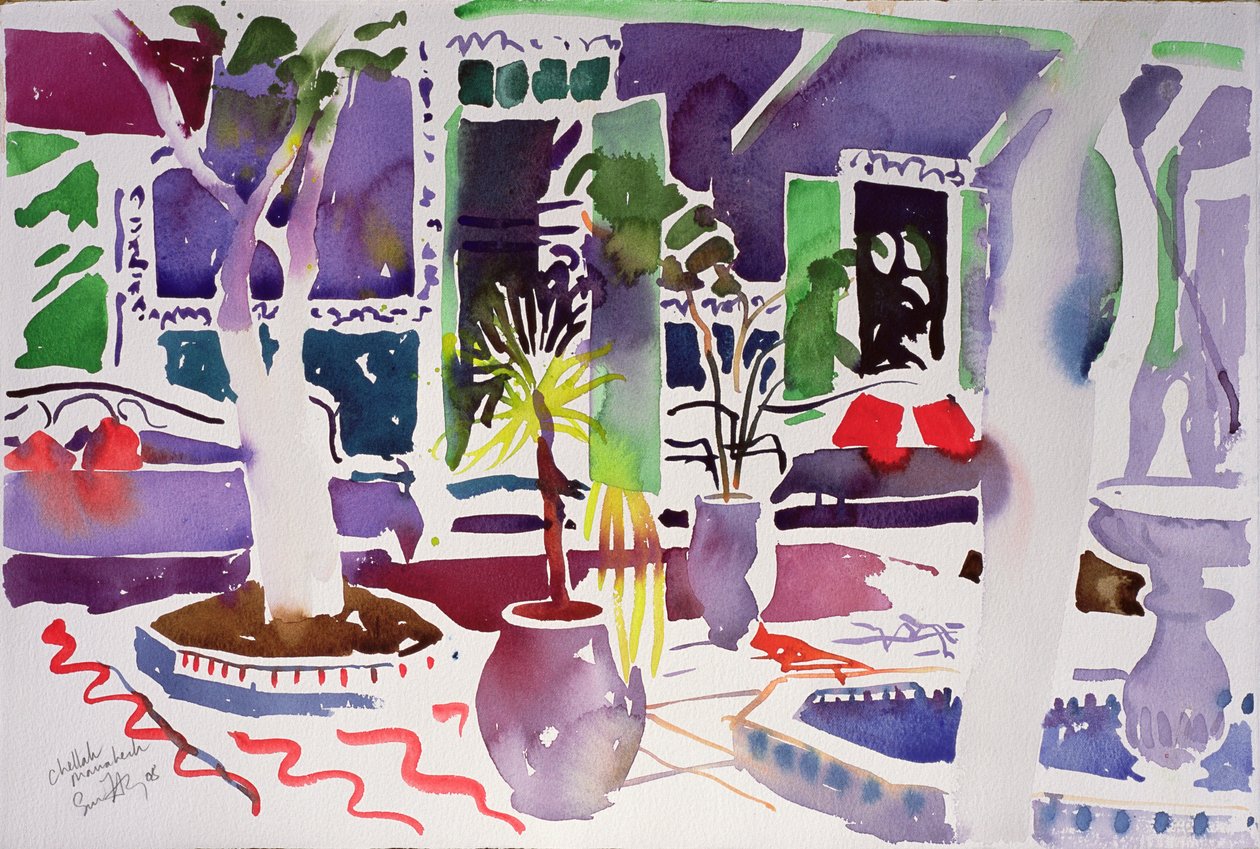Chellah Marrakech (akwarela na papierze) autorstwa Simon Fletcher