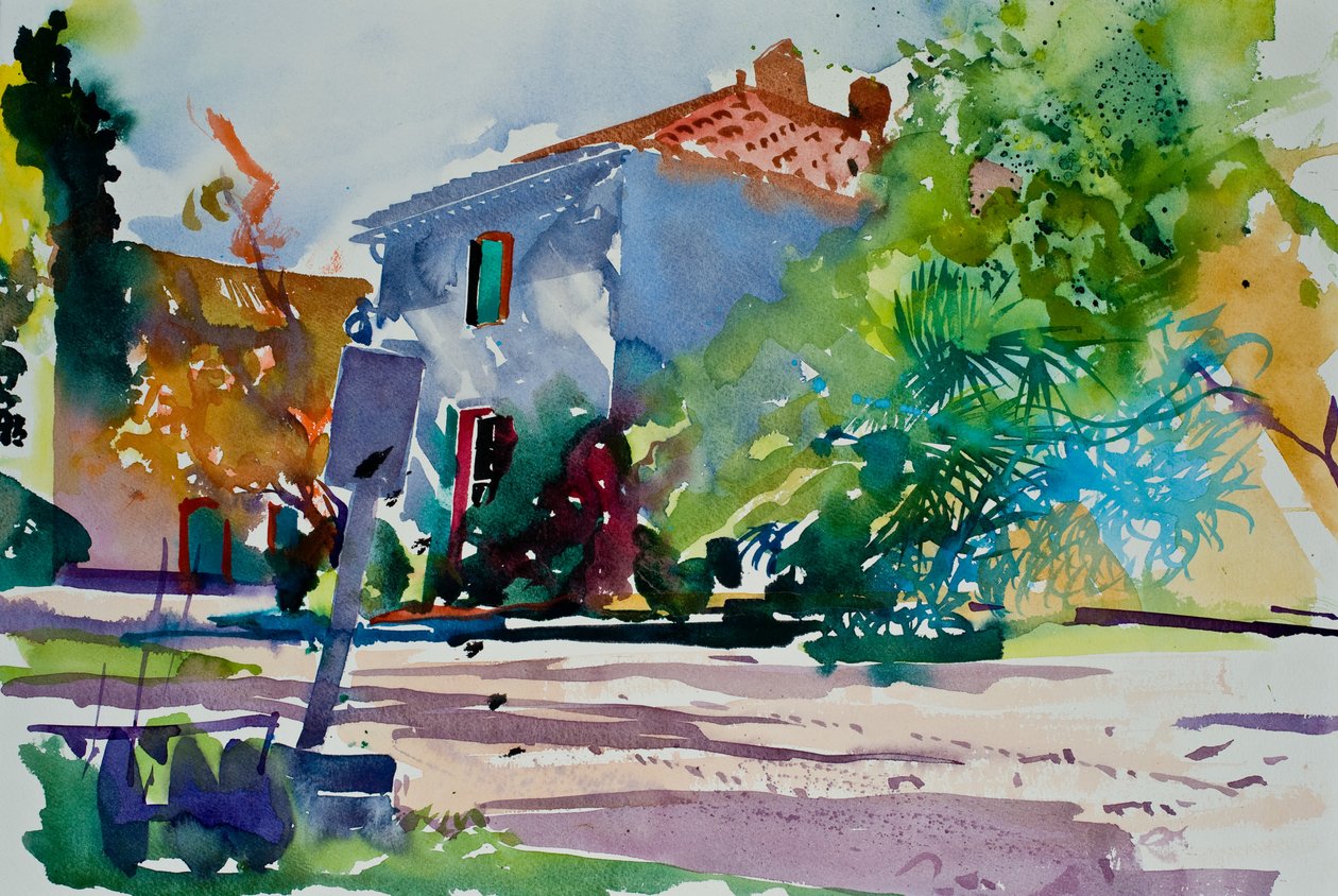 Chez Florence, 2015 (akwarela) autorstwa Simon Fletcher